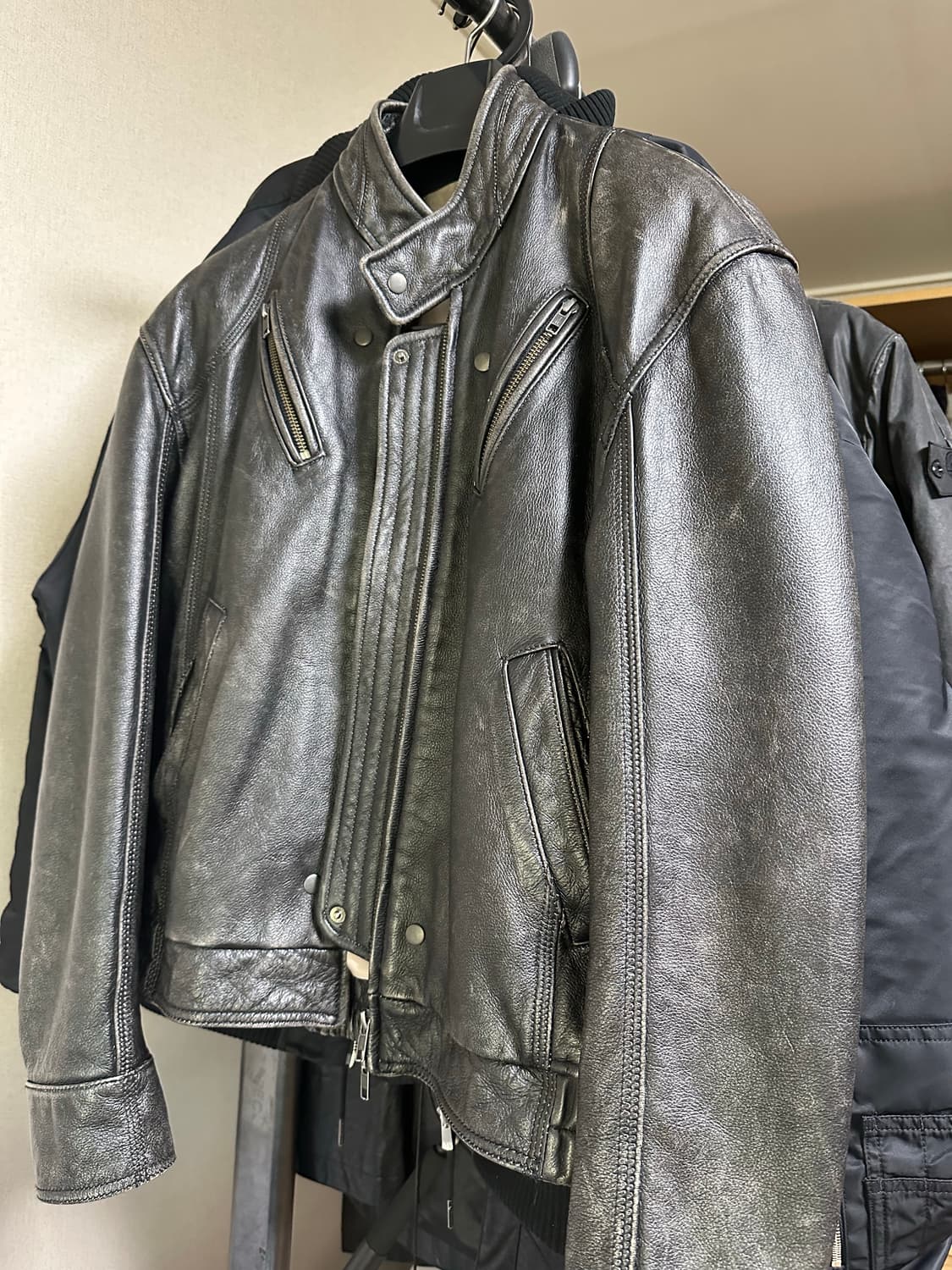 엘무드 카우하이드 레더 자켓 46사이즈 상품이미지5
