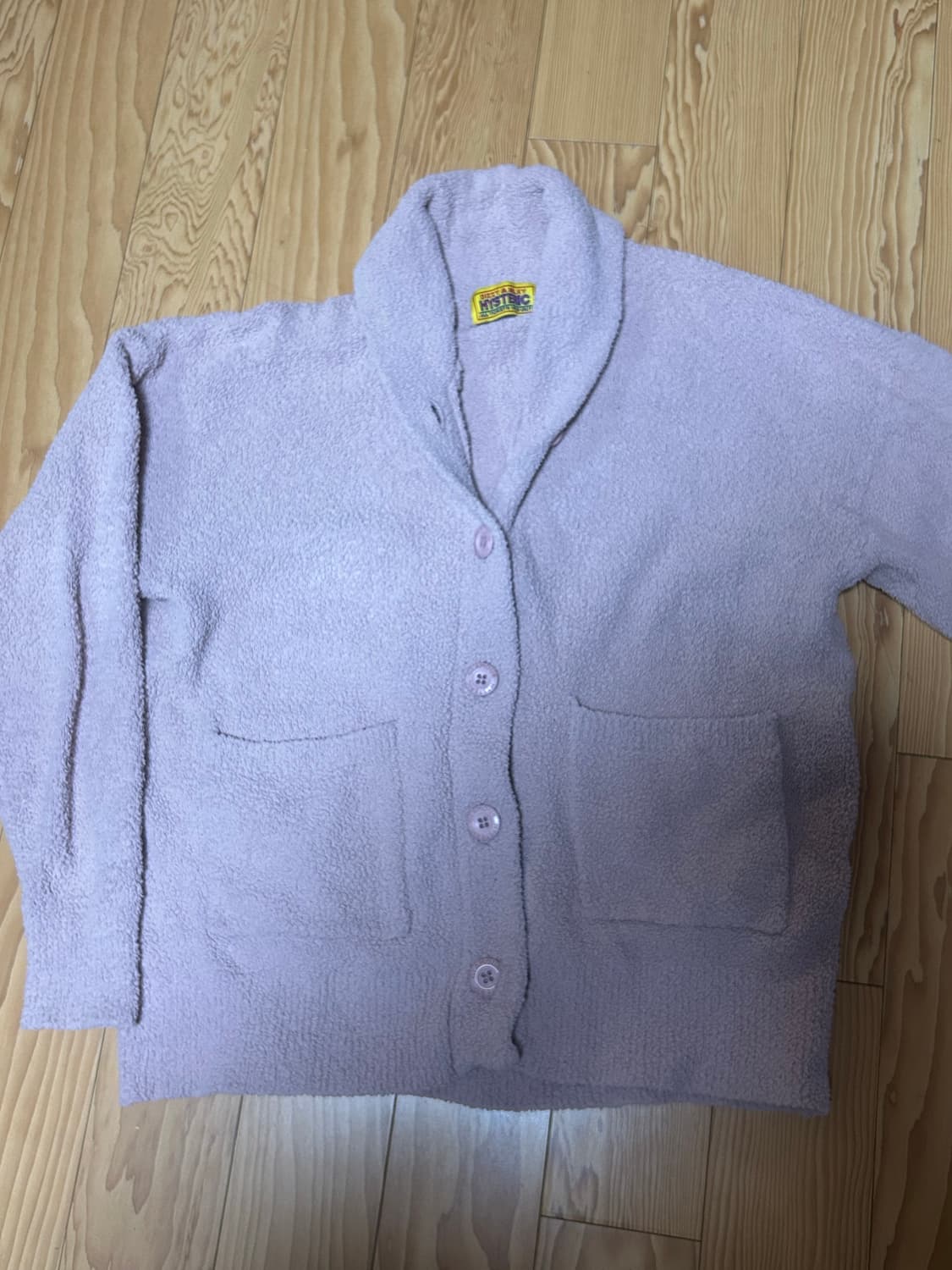 히스테릭 글래머 퍽베어 연핑크 그레이 가디건 상품이미지4