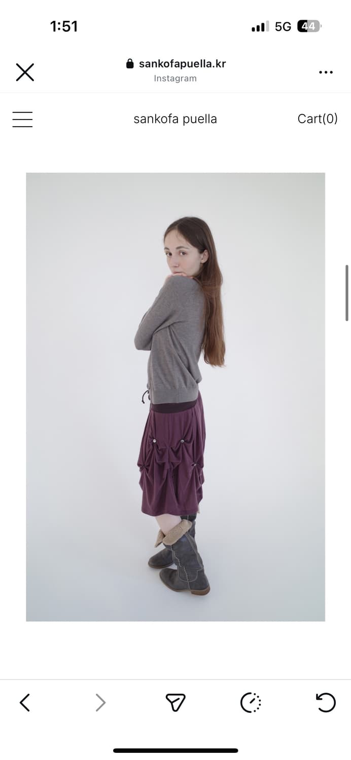 산코파퓨엘라 Drape wool skirt(Purple) 상품이미지3