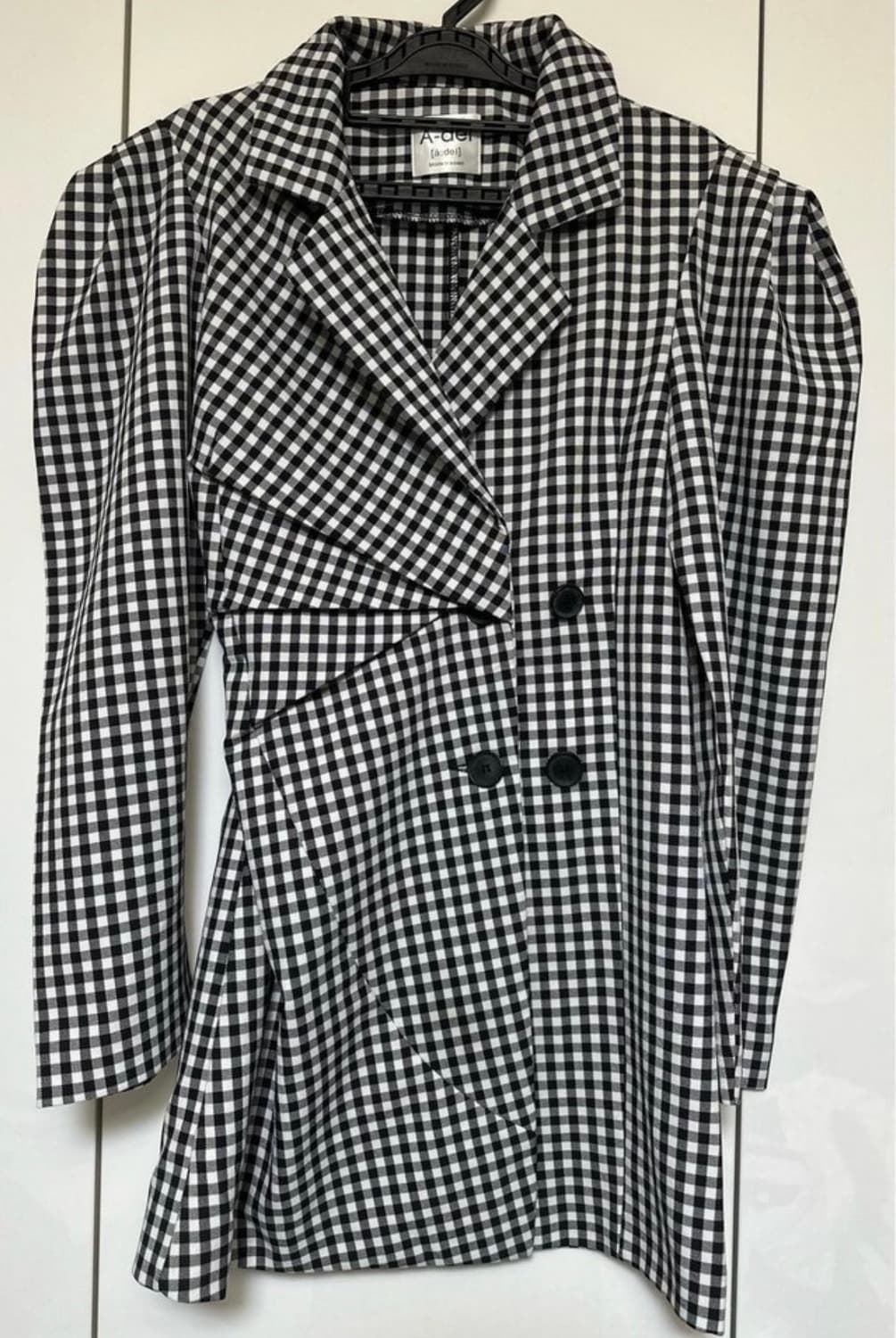 A-del 체크 원피스겸 자켓 블랙 화이트  상품이미지1