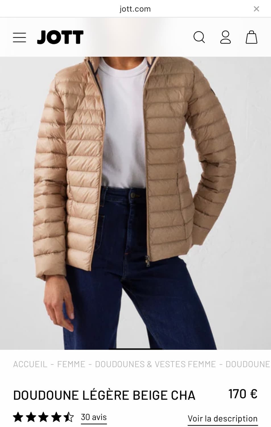 Jott 여성 경량패딩 상품이미지1