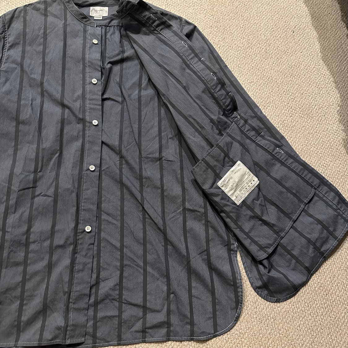 유스(YOUTH) 스트라이프 밴드카라 셔츠  상품이미지6