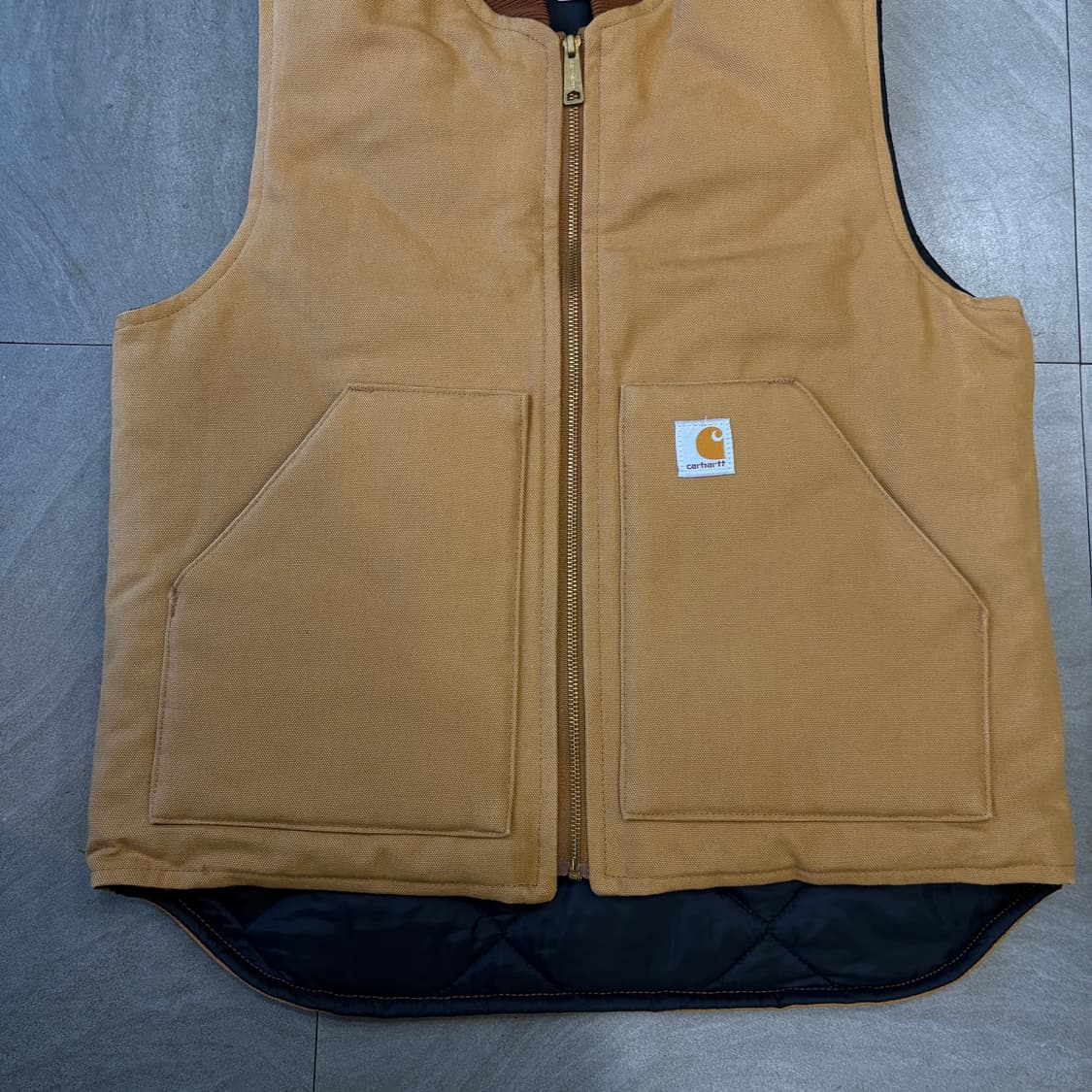 칼하트 정품 덕 캔버스 브라운 조끼 상품이미지3