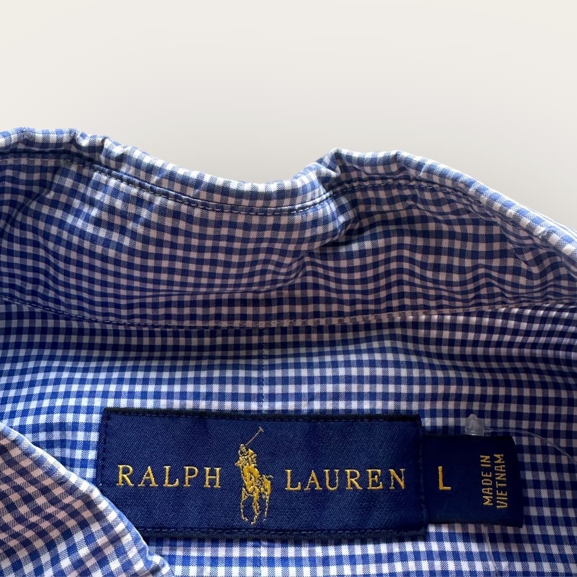 폴로 랄프로렌 블루 깅엄 체크 셔츠 상품이미지3
