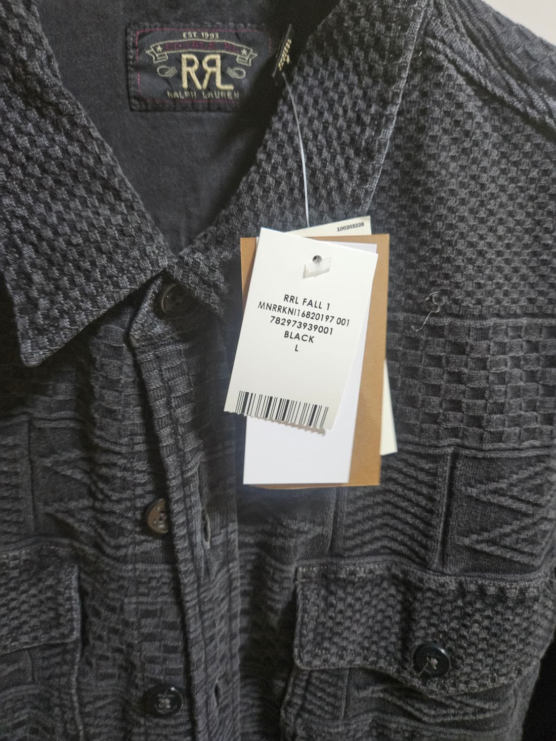 rrl 자카드 니트워크 셔츠 자켓 L 상품이미지3