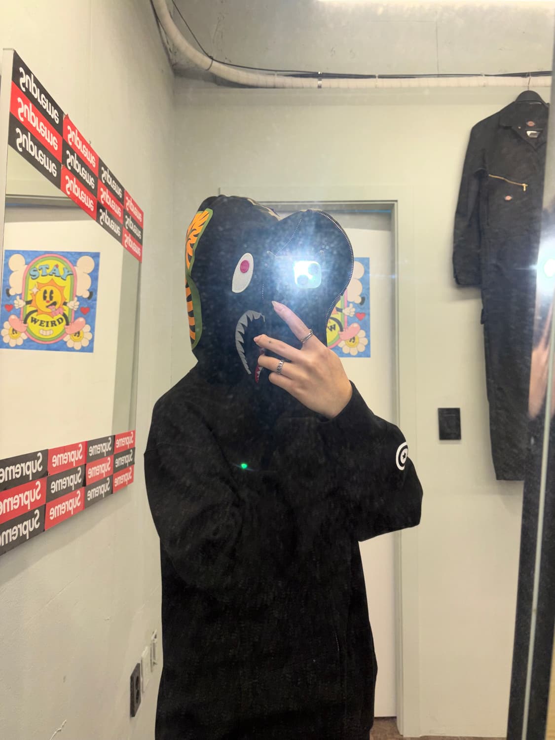 A Bathing Ape 시그니처 샤크 그래픽 카모 패턴 풀 집업 후디 상품이미지4