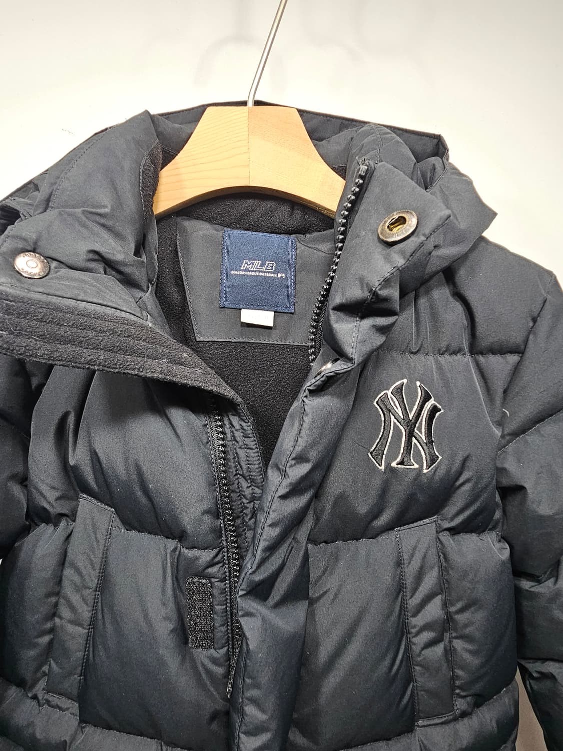 MLB 키즈 덕다운 롱패딩 블랙 7Y/120 상품이미지4