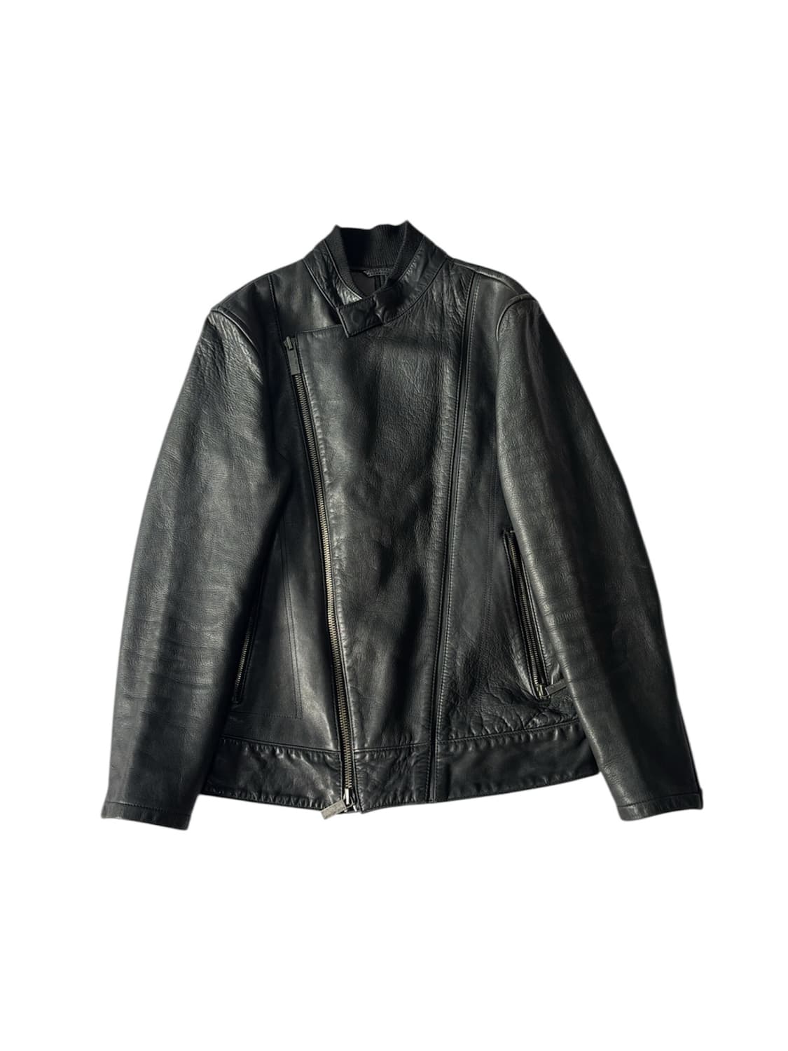 Diagonal Leather Jacket 상품이미지1