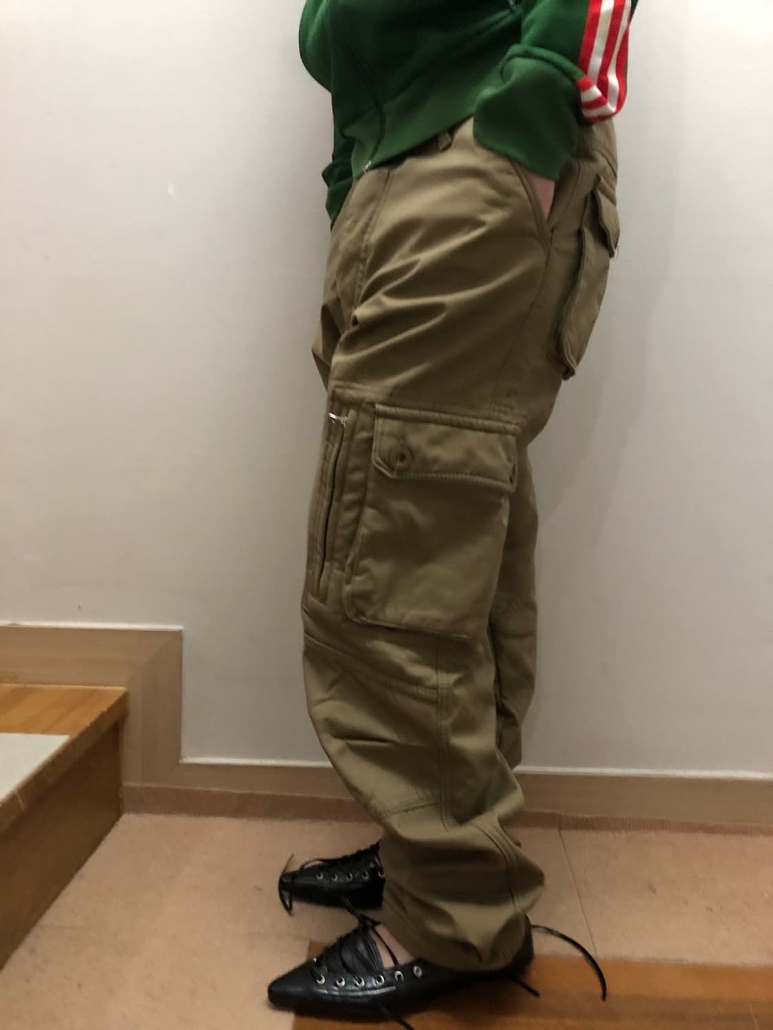 빈티지 베이지 코튼 카고 팬츠 상품이미지5