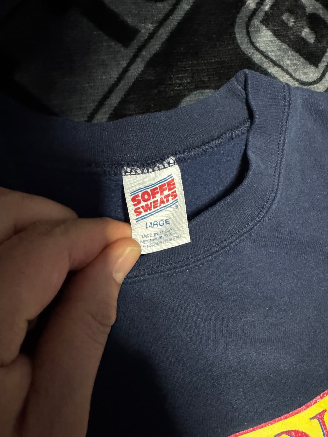 빈티지 프린팅 스웻셔츠 네이비 상품이미지4