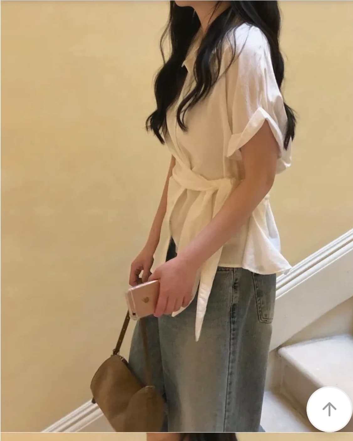 [새상품] 세컨드플레이스 랩 반팔 블라우스 상품이미지4