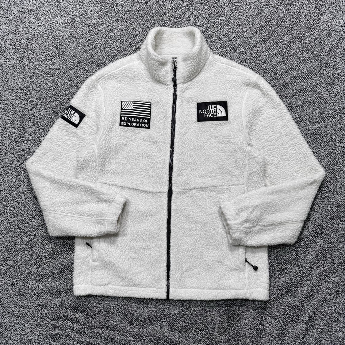 Name : 노스페이스 화이트컬러 시그니처로고 후리스 자켓 :)  상품이미지1