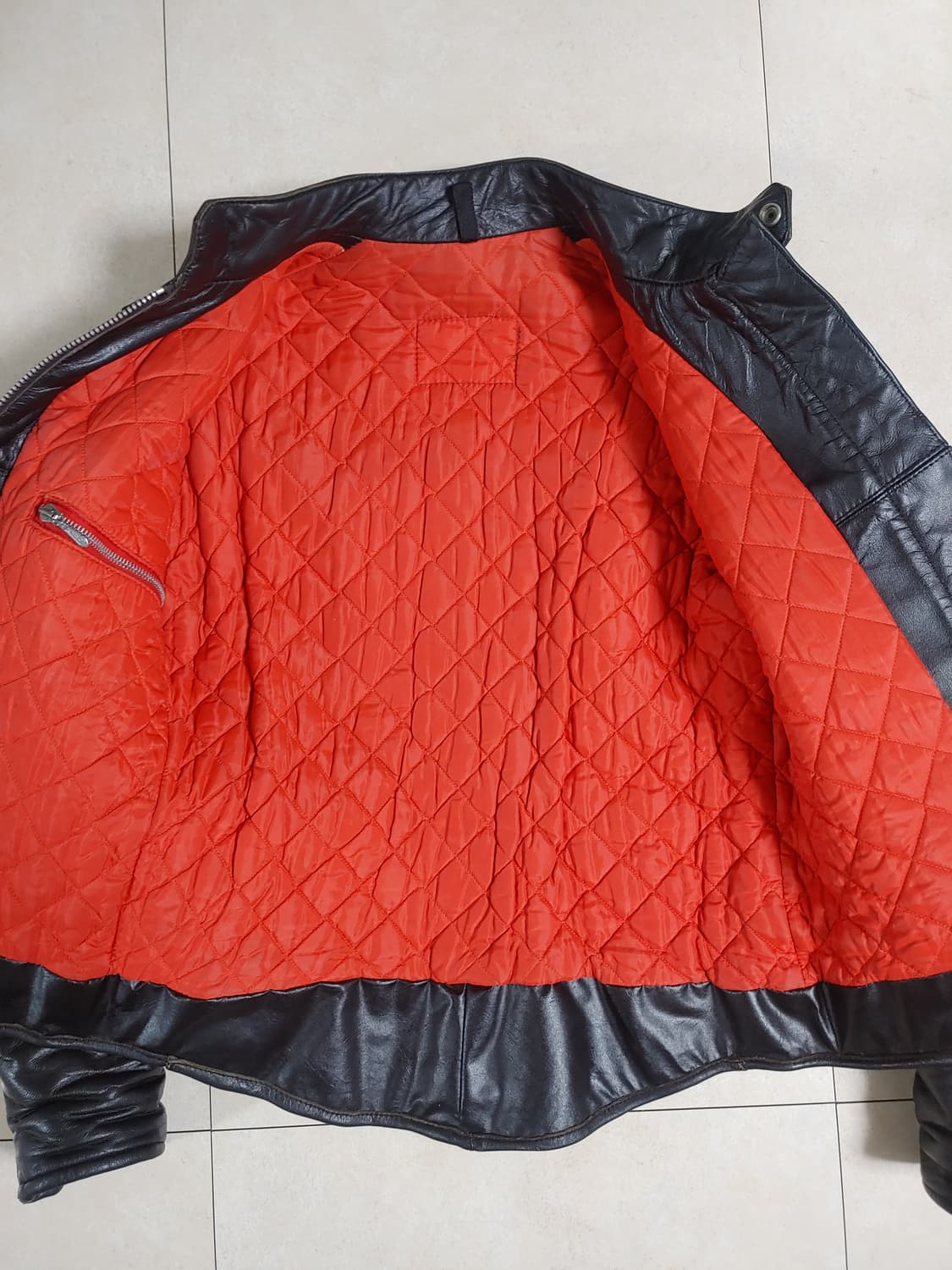 빈티지 mascot 바이커 레더자켓 상품이미지4