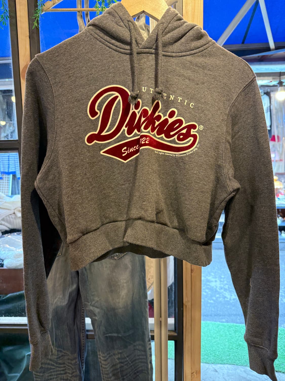 디키즈 차콜 크롭 후드티 상품이미지1