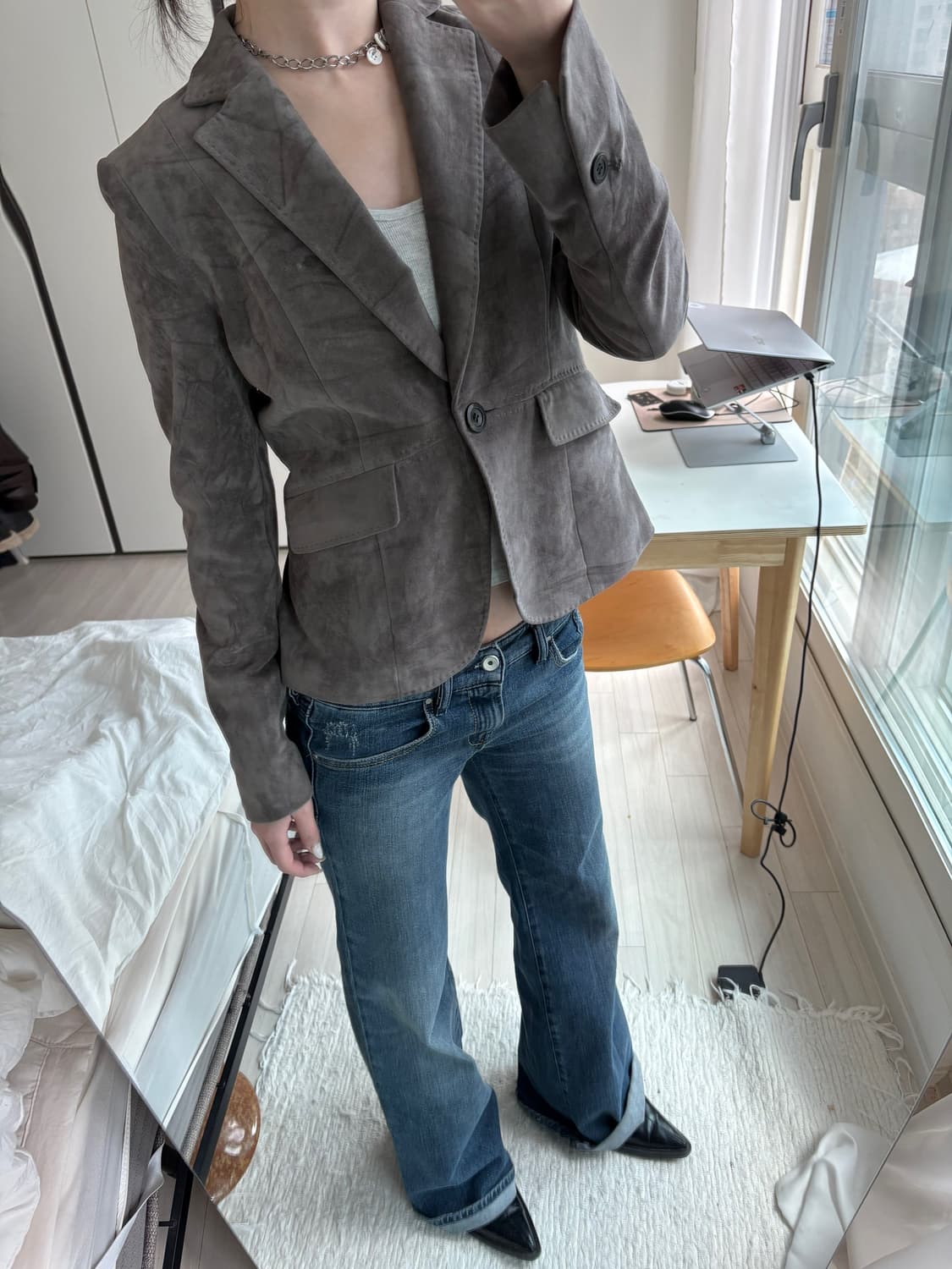 Mocha Suede Short Jacket 상품이미지7