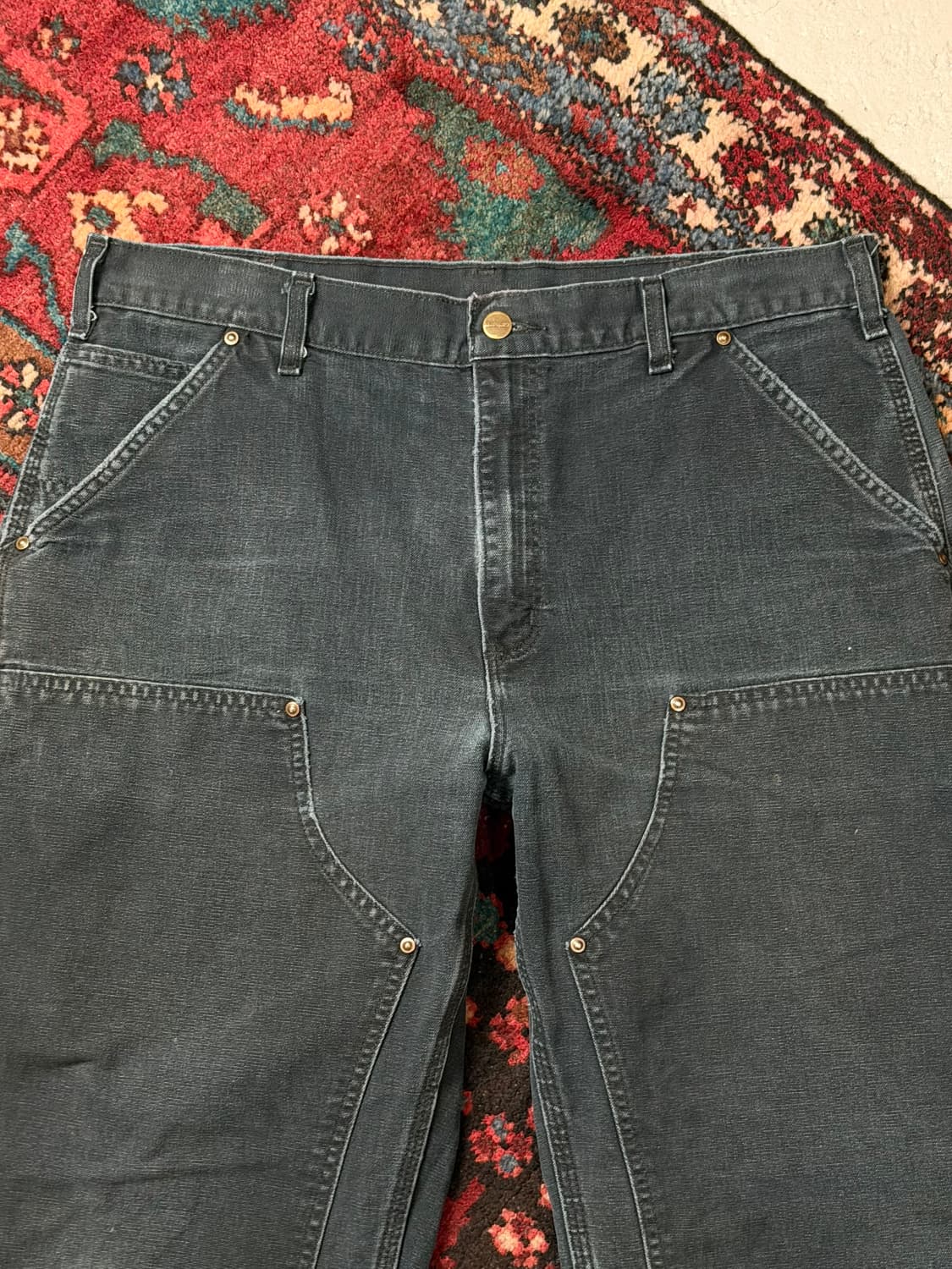 OG 칼하트 B136 더블니 팬츠 칼하트 썩블니 블랙 상품이미지5