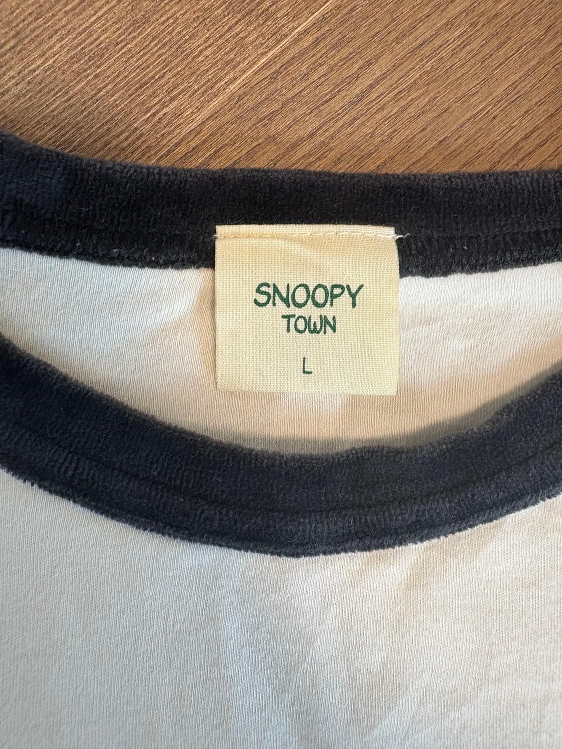 스누피 러브 하트 립 긴팔 티 블랙 화이트 벨벳 상품이미지4
