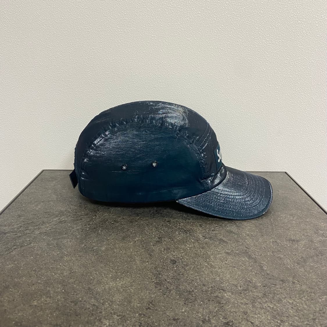 (OS) 슈프림 박스로고 캠프캡 모자 코티드 린넨 블루리쉬 상품이미지2
