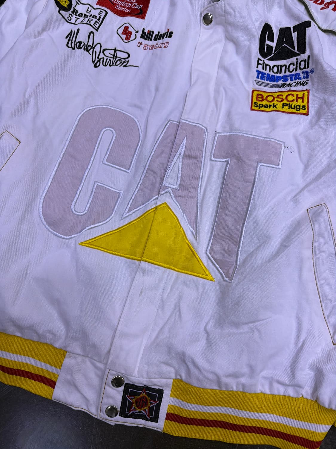 나스카 올드스쿨 CAT 스폰서 자수 패치 코튼 레이싱 자켓 L 상품이미지5