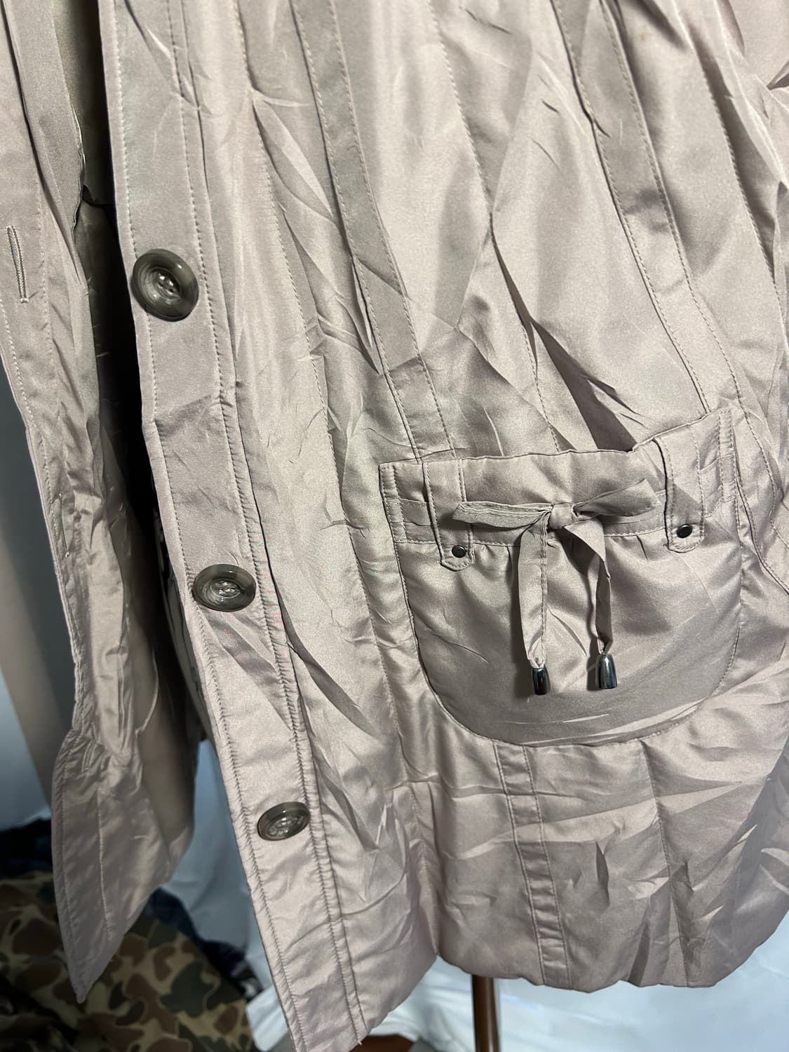 light grey trimming fur padding coat 상품이미지4