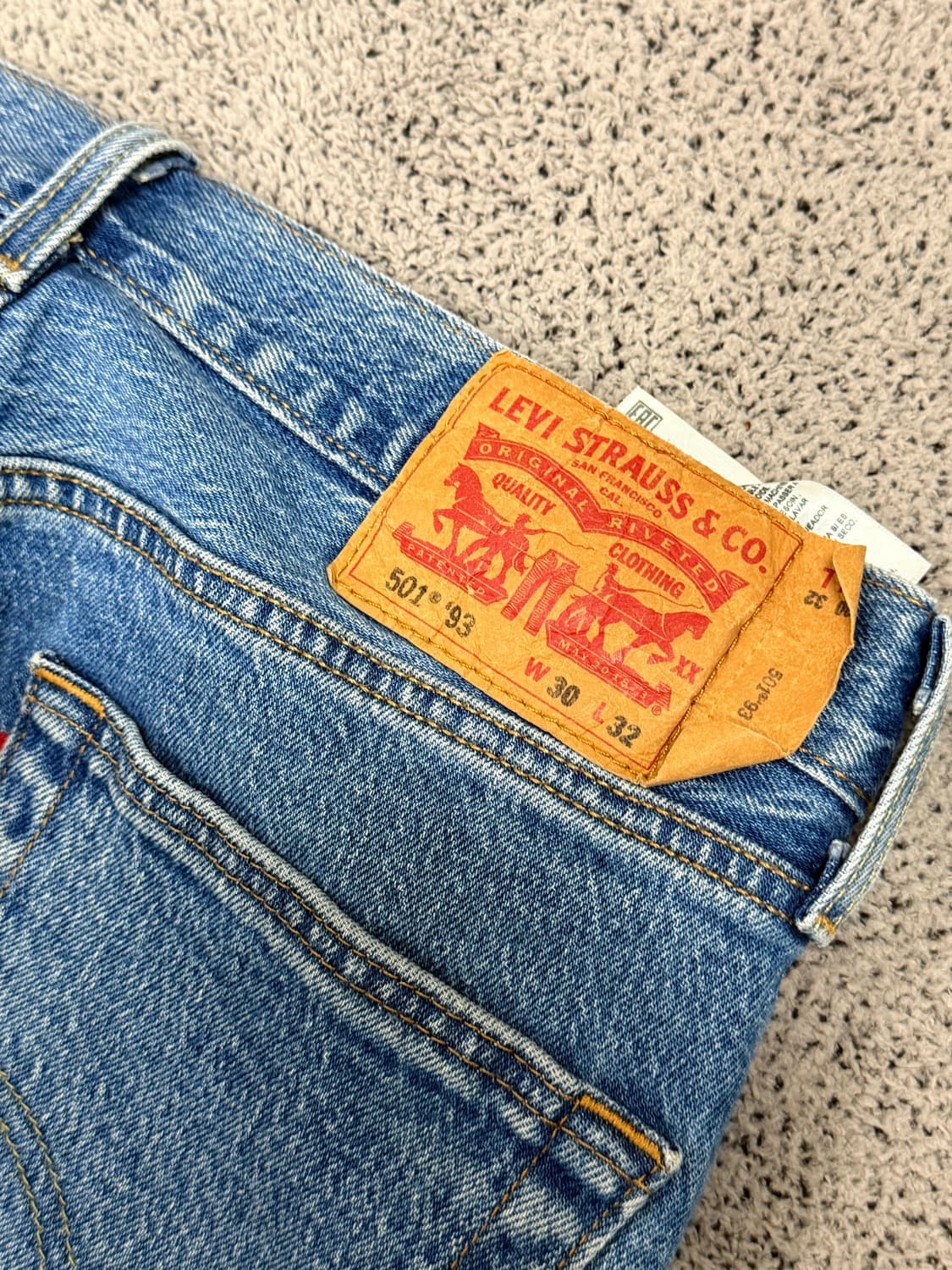 (30/32) 리바이스 93 501 연청 데님 팬츠 상품이미지6