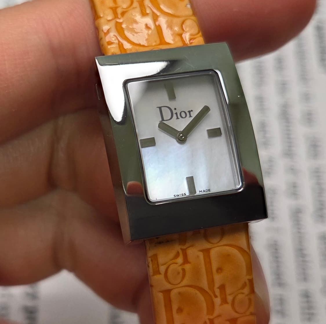 명품 크리스찬 디올 멜리스(마리스) 사각탱크 자개다이얼 쿼츠 여성용  상품이미지5