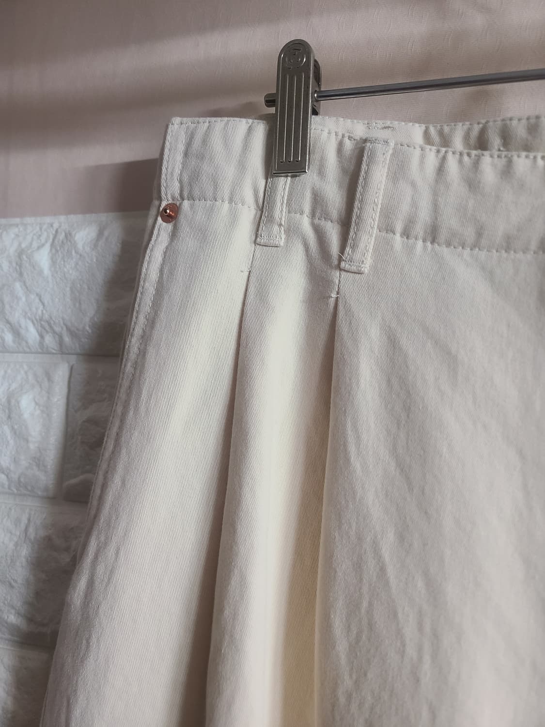 [수]맥우드건 아이보리색 투턱 바지(28-30) 상품이미지2