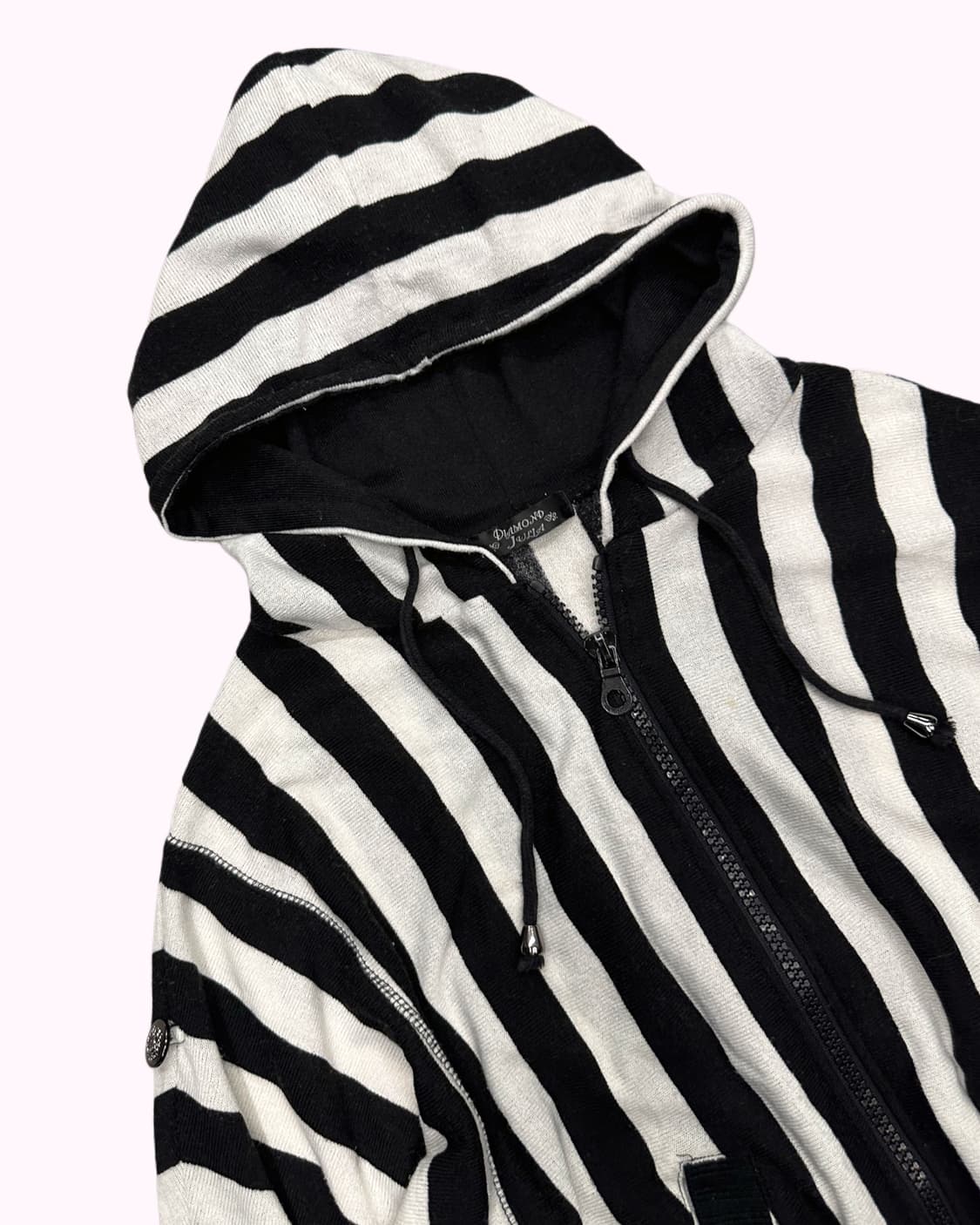 DIAMOND JULIA stripe knit hood zip-up 상품이미지2