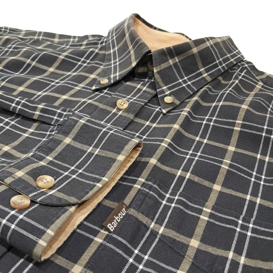 CL408 XL 바버 00s 코튼 클래식 타탄체크 다크브라운 셔츠 남방 상품이미지4