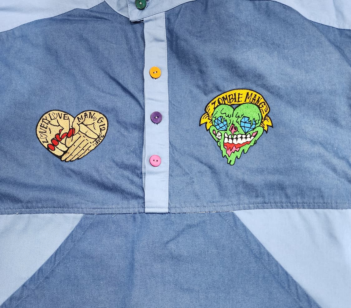 그라피스트만지 Man G 자수 하프단추 셔츠 F 상품이미지5