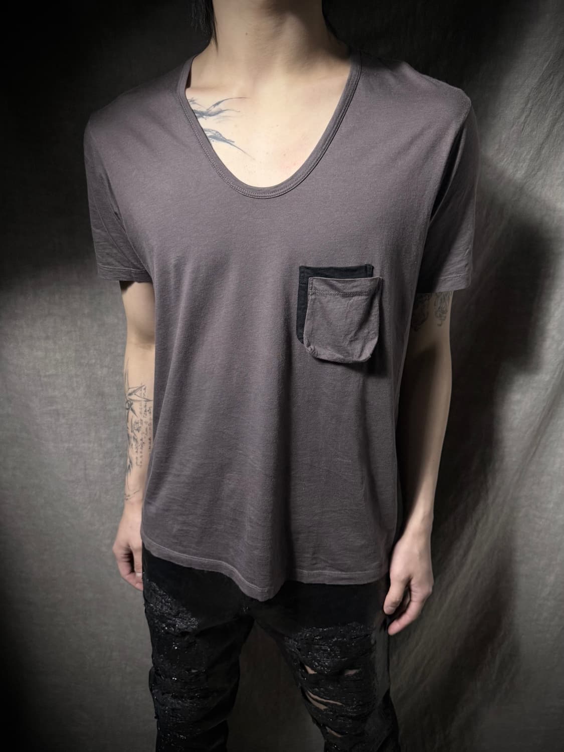 LAD MUSICIAN U Neck Pocket T Shirt 상품이미지1