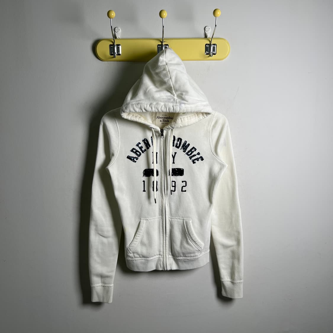 아베크롬비 대장급 y2k 화이트 후드집업 XS 상품이미지1