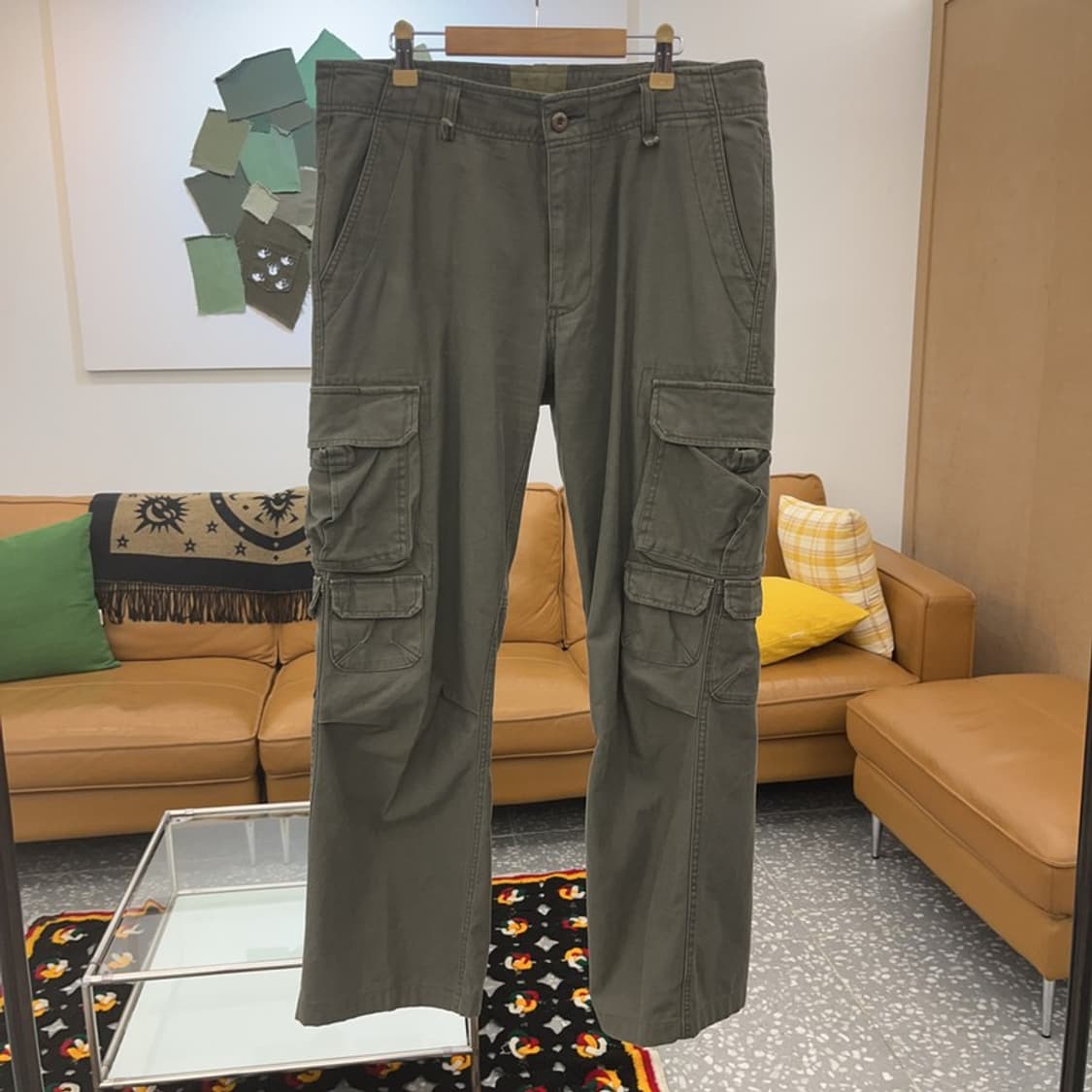 빈티지 워크웨어 멀티포켓 카키 카고 팬츠 C06675 상품이미지3