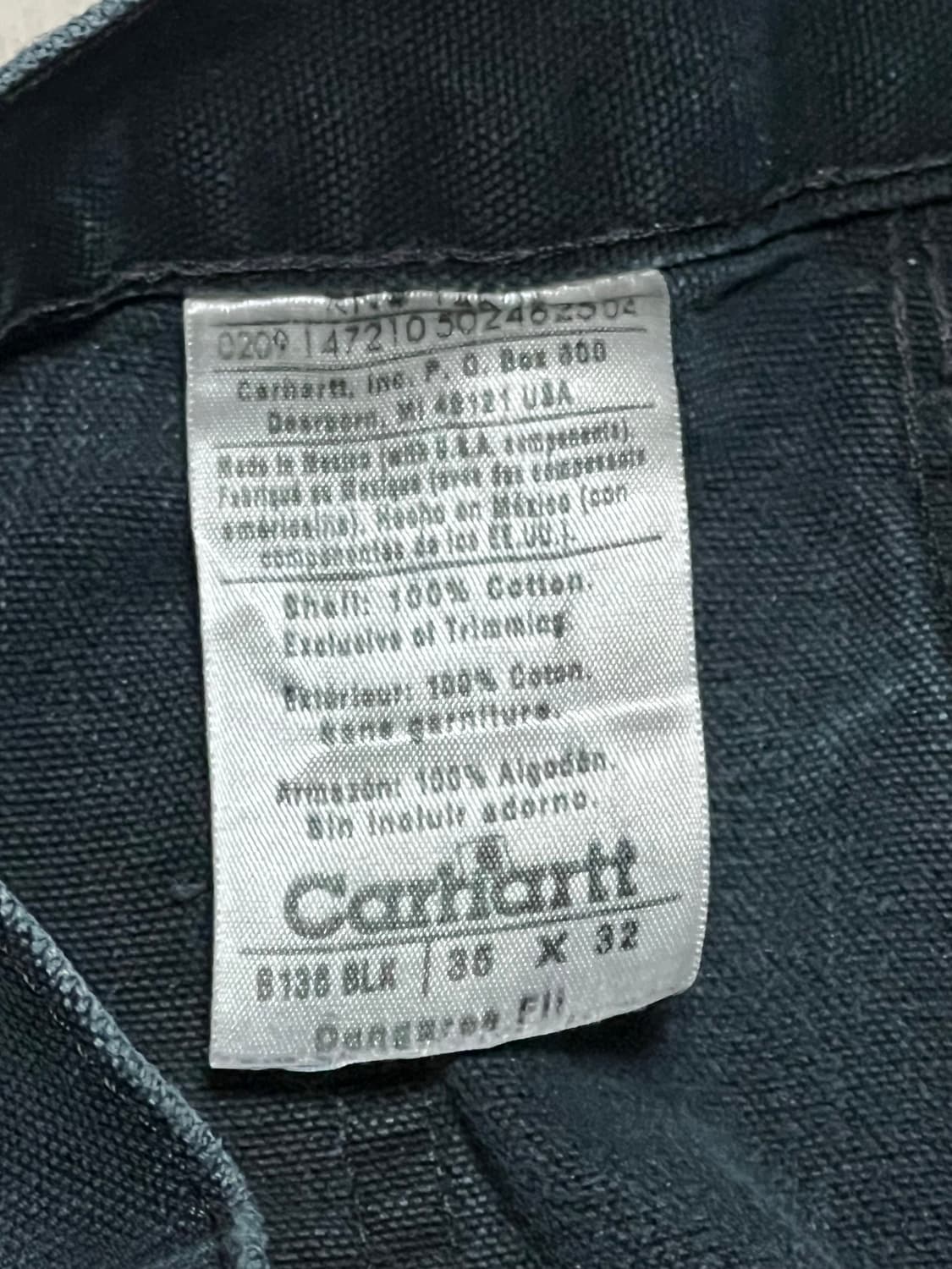 칼하트더블니워크팬츠 B138BLK 35x32사이즈 상품이미지5