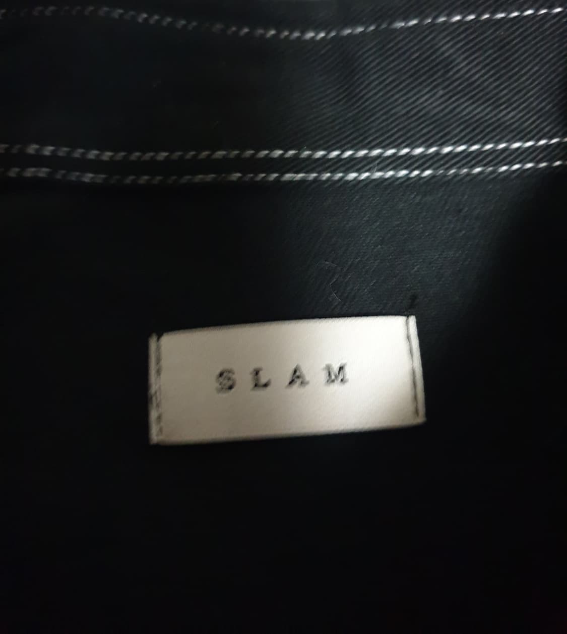 SLAM 크롭 스티치 오버사이즈 데님 셔츠 블랙 (F) 상품이미지3