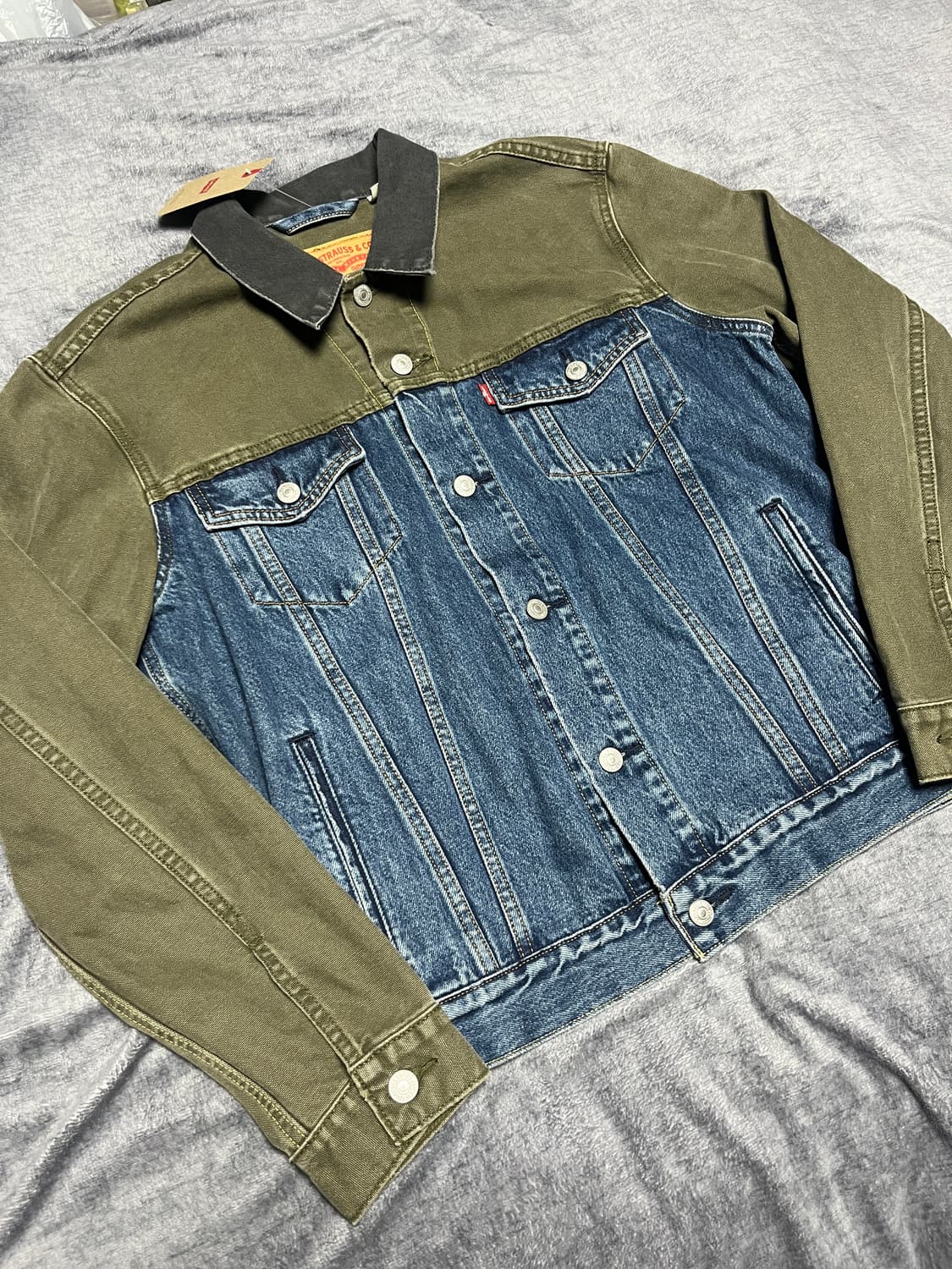 [M] 리바이스 컬러 블록 도킹 데님 트러커 자켓 새상품 상품이미지6