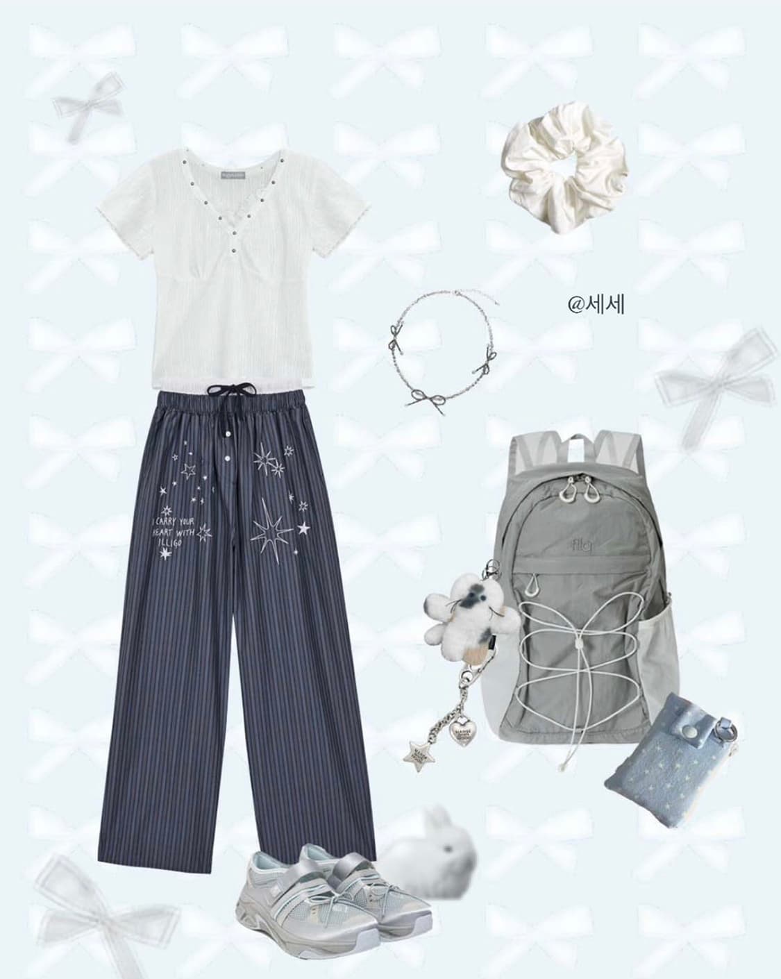 [새상품] 일리고 스티치 스트라이프 팬츠 상품이미지3