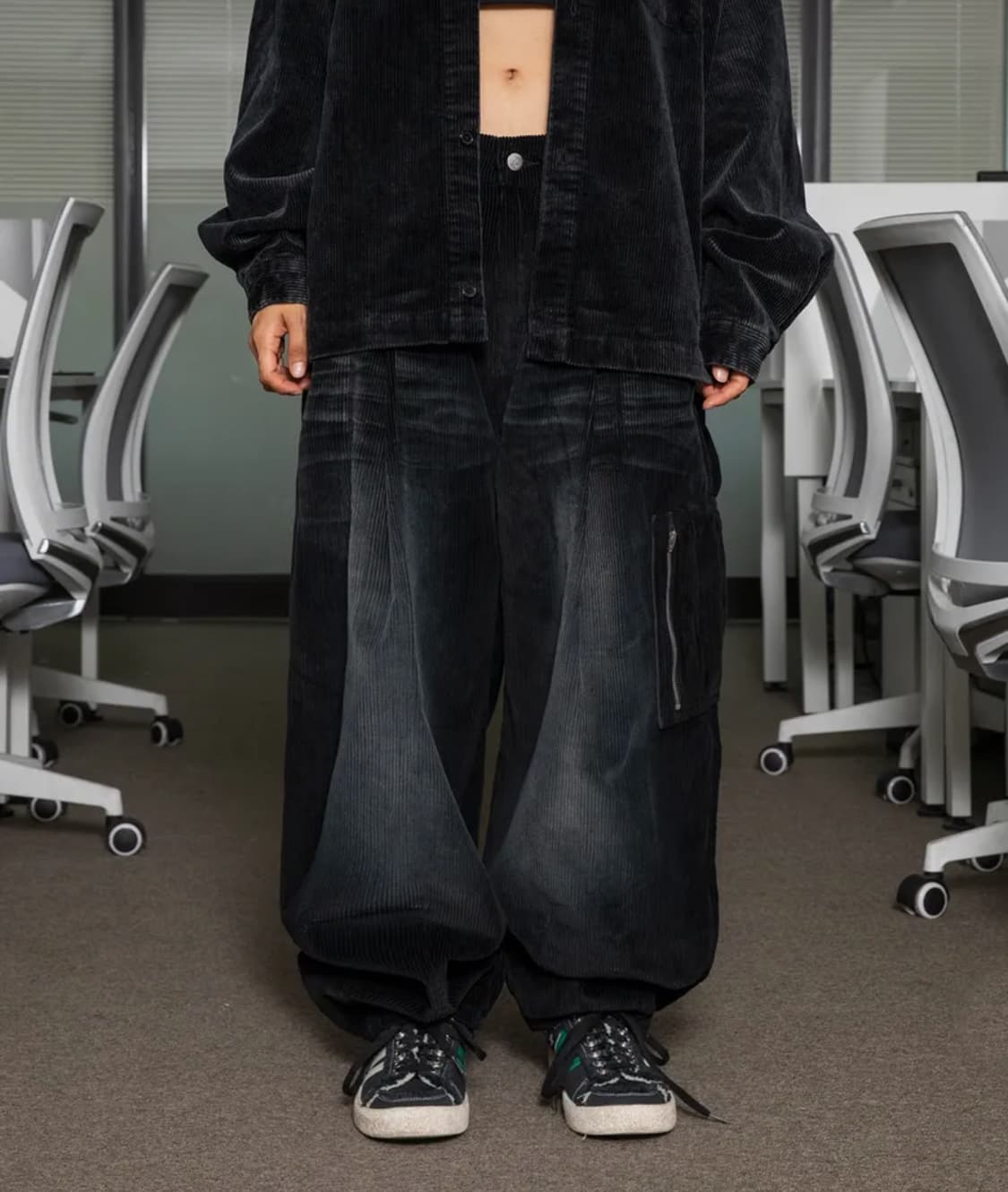 엑스톤즈 워싱 와이드 벌룬 코듀로이 팬츠 상품이미지2