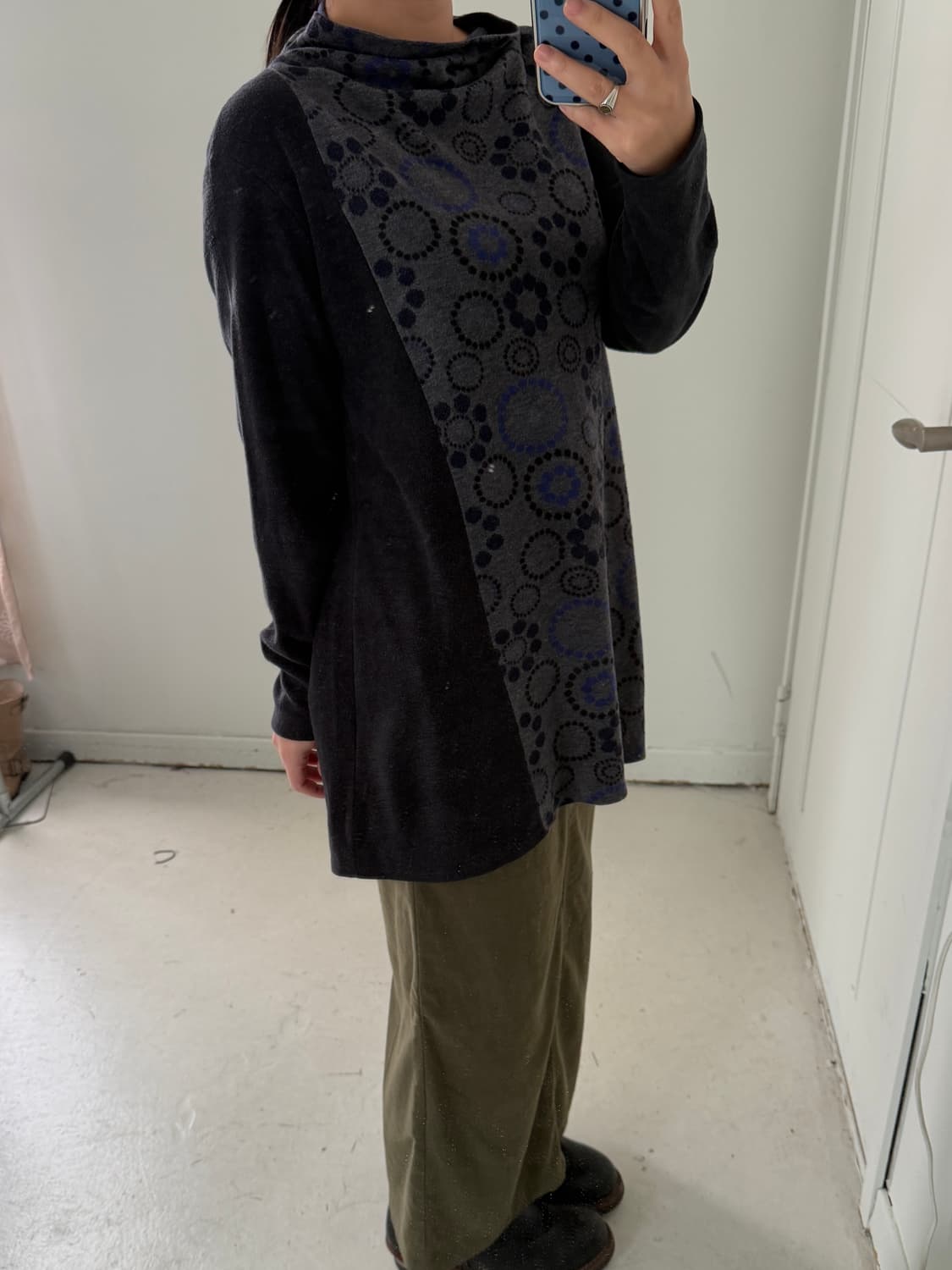 일본빈티지 타원 패턴 롱슬리브 상품이미지3