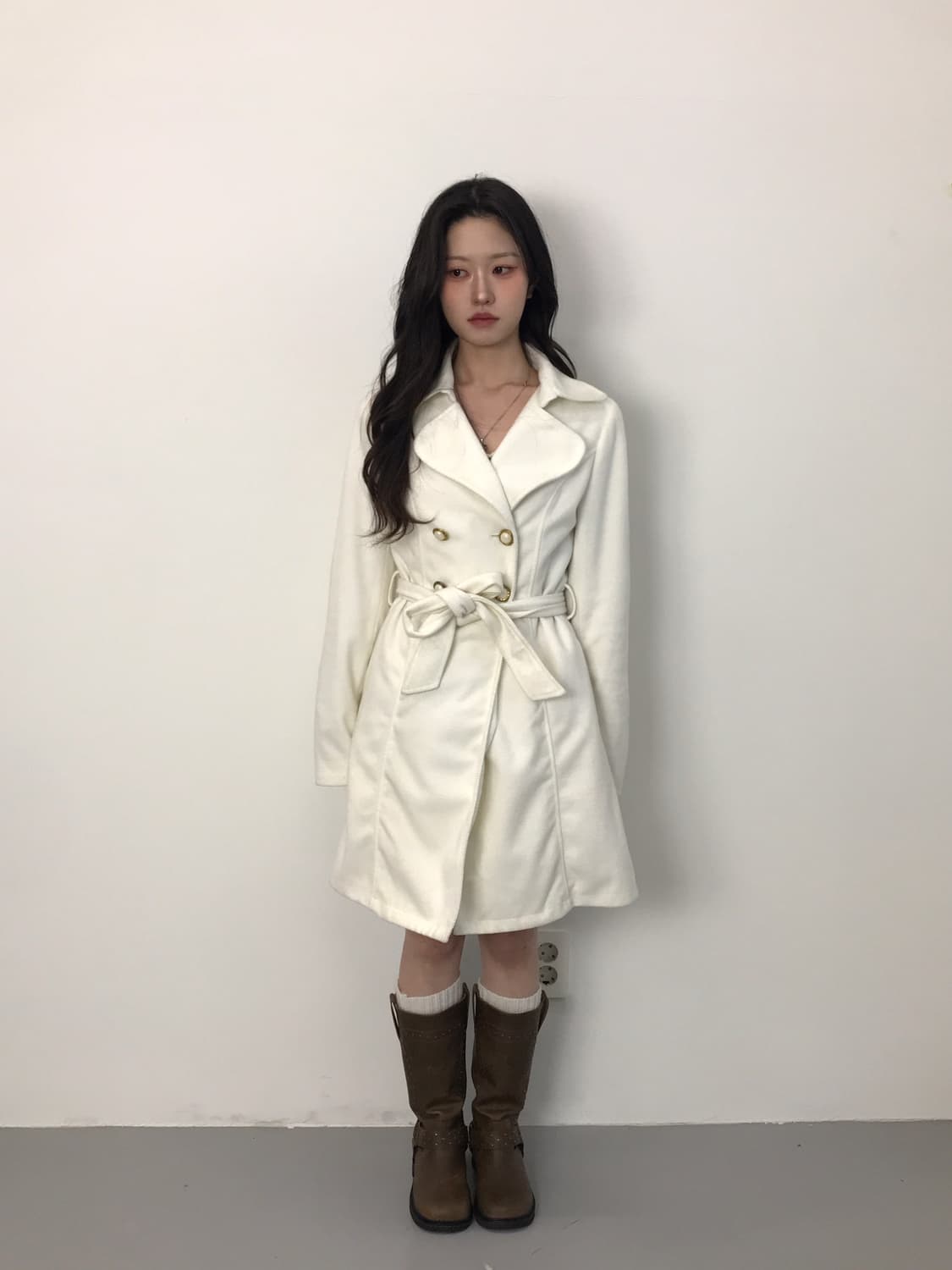 LIZ LISA Double-Breasted Belted Coat 상품이미지1