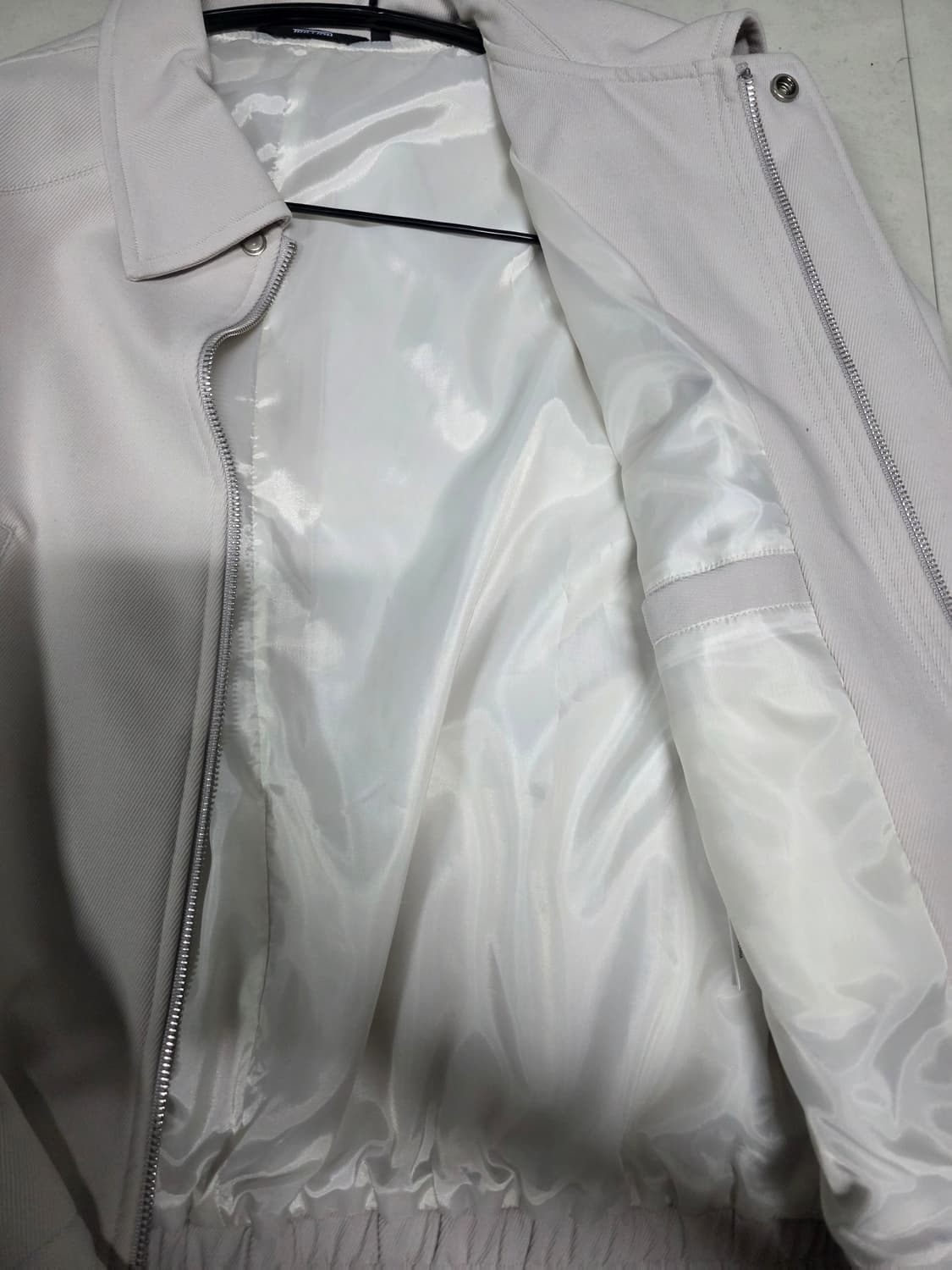 트릴리온 트윌리벳 블루종 집업자켓 M  크림색상 상품이미지3