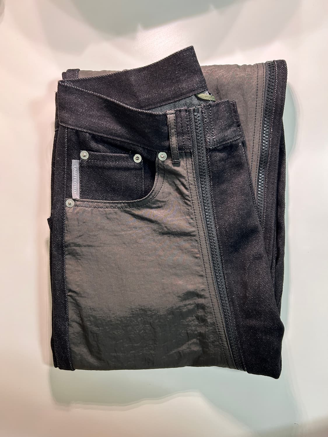 언어펙티드 집업 데님팬츠 상품이미지1