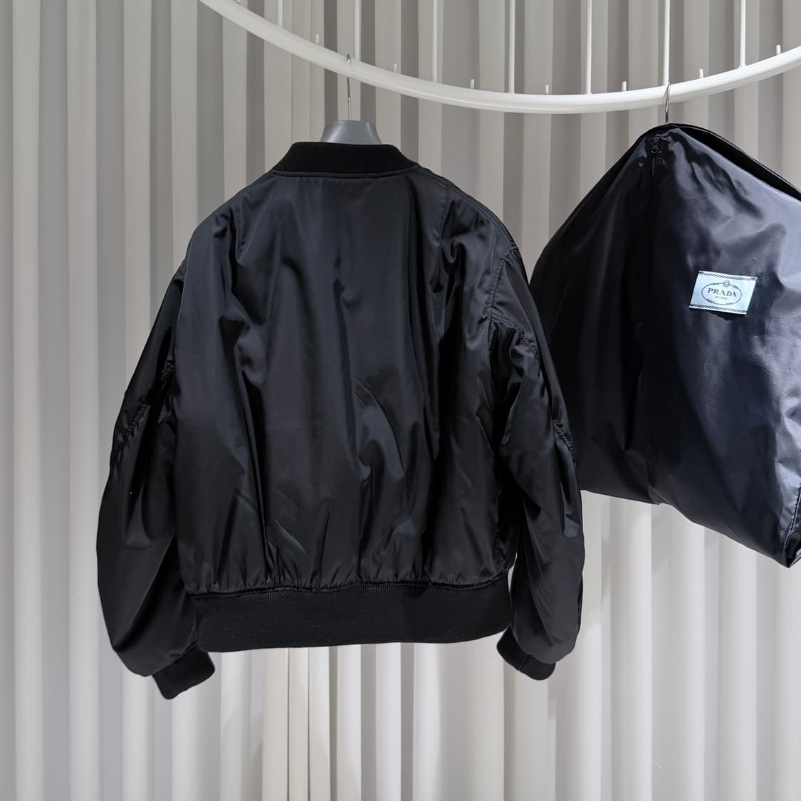 (S+/L) / 프라다 라프시먼스 리나일론 블랙 봄버 자켓 상품이미지2