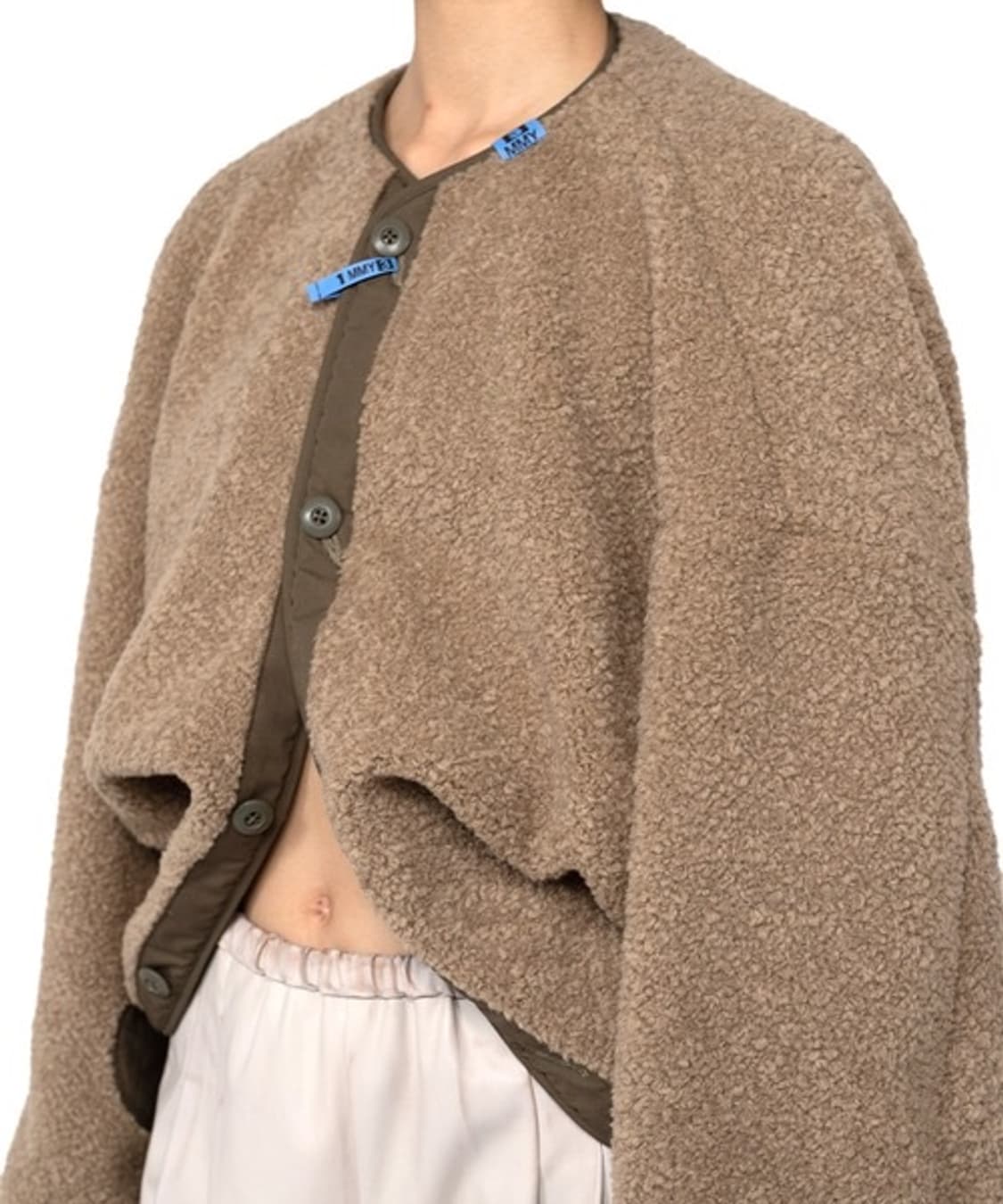 메종 미하라 야스히로 크롭 보아 플리스 블루종 FREE사이즈 상품이미지5