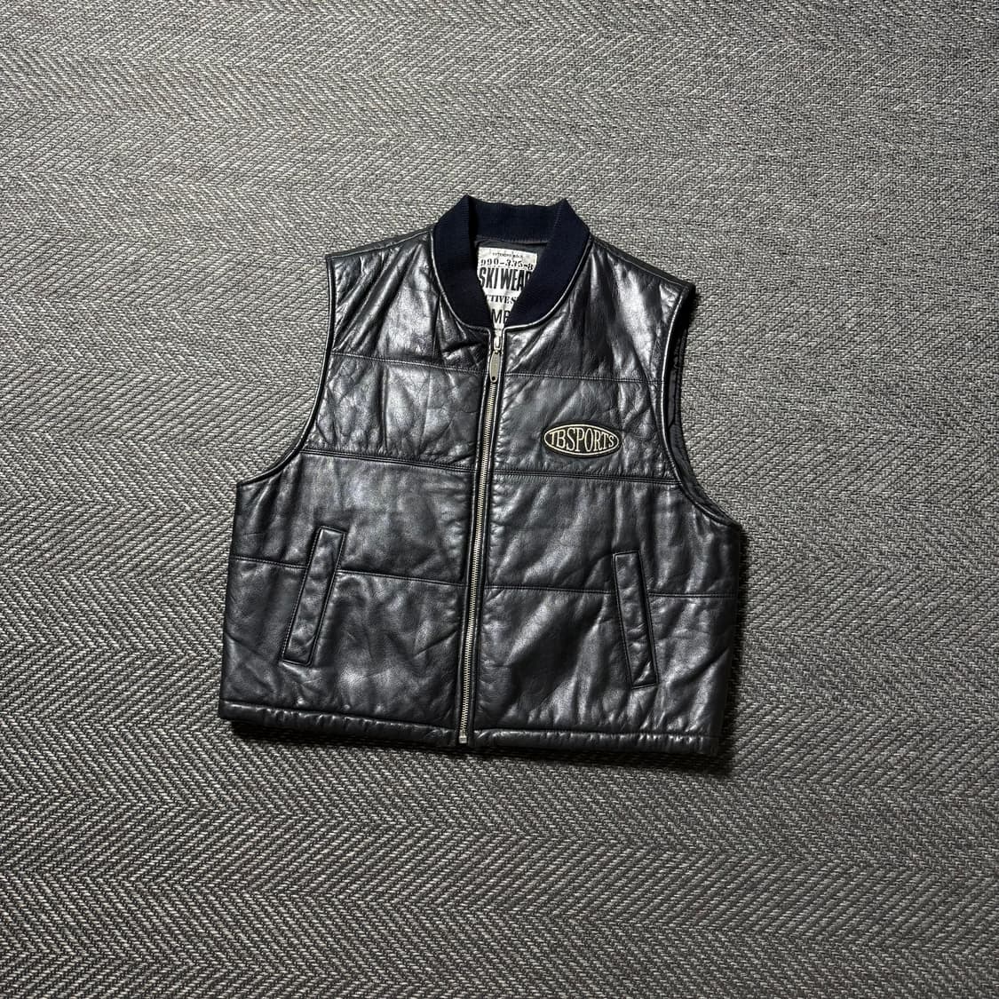 90s TOMBOY 톰보이 스펠아웃 가죽 조끼 자켓 상품이미지2