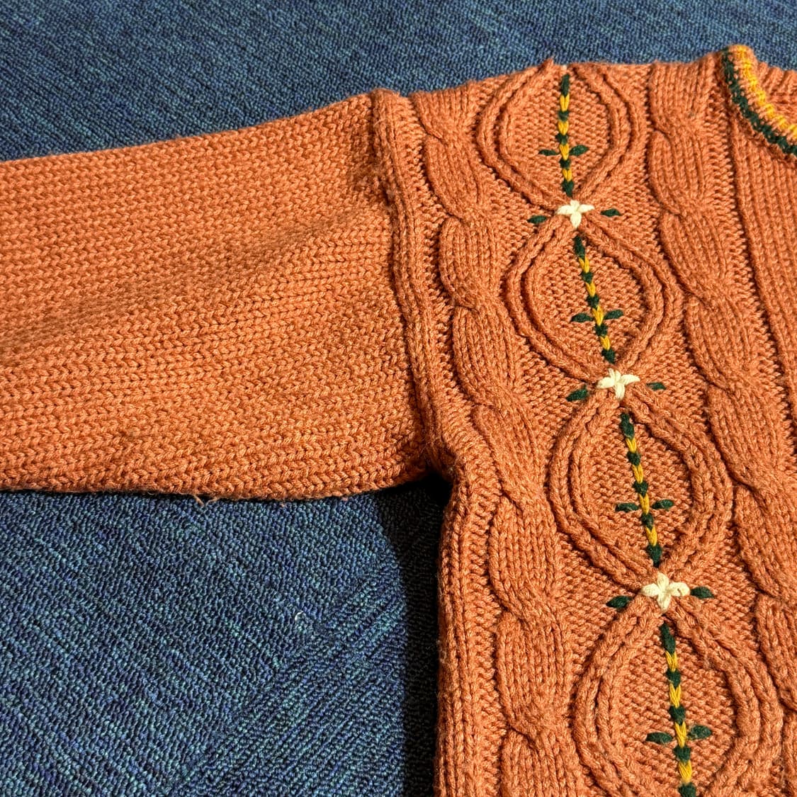 빈티지 플라워 니트 가디건 상품이미지3