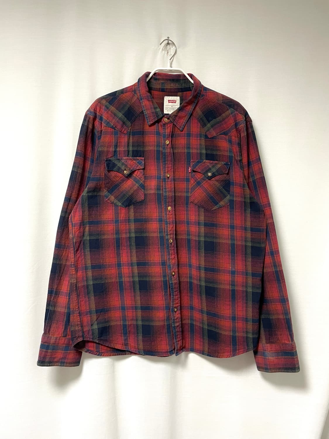 리바이스 남성 코튼 웨스턴 체크셔츠 XL _ 브릭 상품이미지1