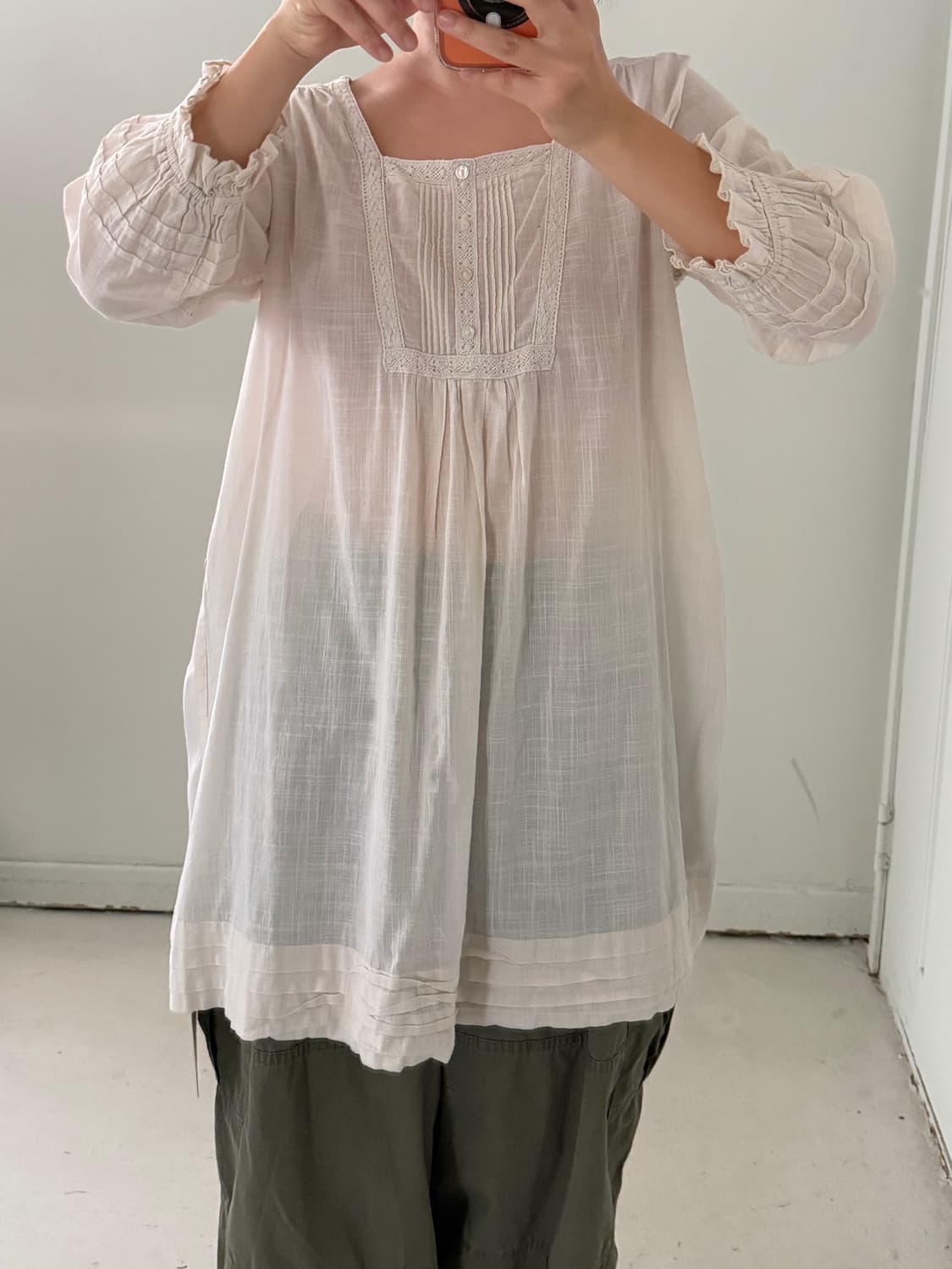 일본빈티지 모리 레이스 블라우스 원피스 상품이미지2