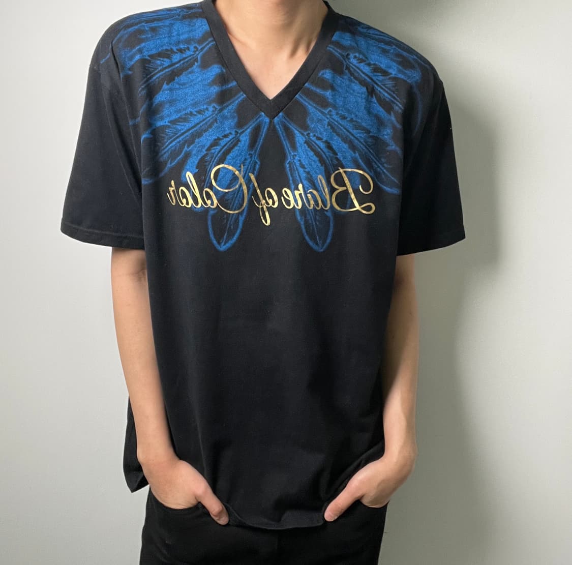 jpn vtg 빈티지 그래픽 브이넥 반팔 티셔츠 3XL 상품이미지3