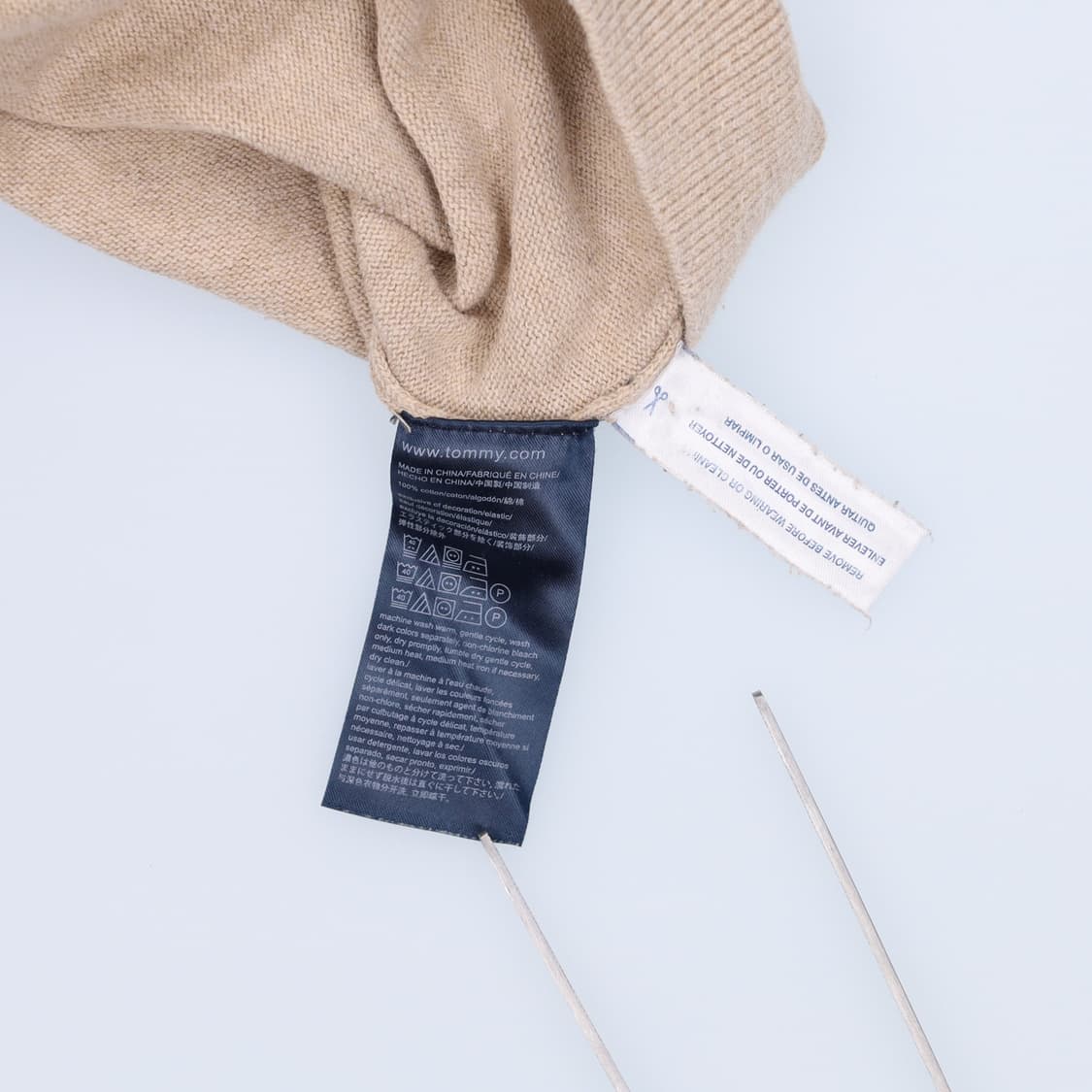 [S] 타미힐피거 브이넥 코튼 니트 아이보리 3906 상품이미지7